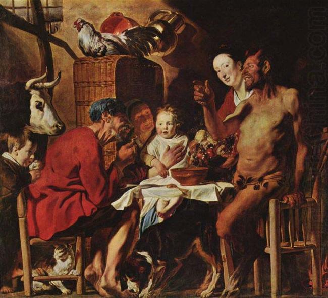 JORDAENS, Jacob Satyr and the Peasant china oil painting image